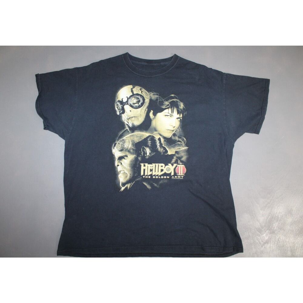 Vintage Hellboy 2 Golden Army Abe Sapien Liz Sherman 2008 Movie Promo T-shirt